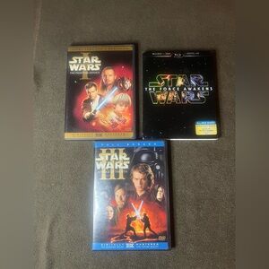 Star Wars Movie Lot DVD & Blu-ray Phantom Menace Revenge - Sith Force Awakens